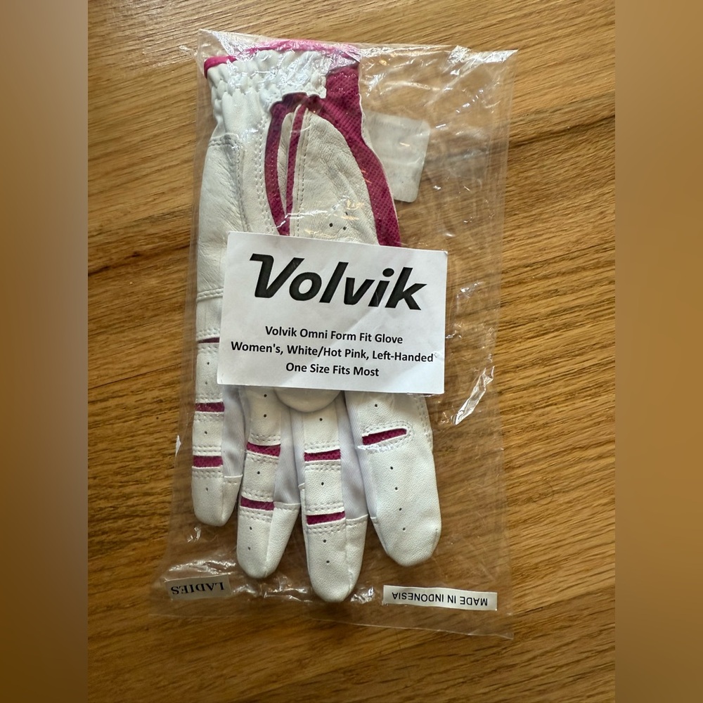 Volvik Women's White & Pink Golf Left Hand Glove, Small, Brand New in Package.